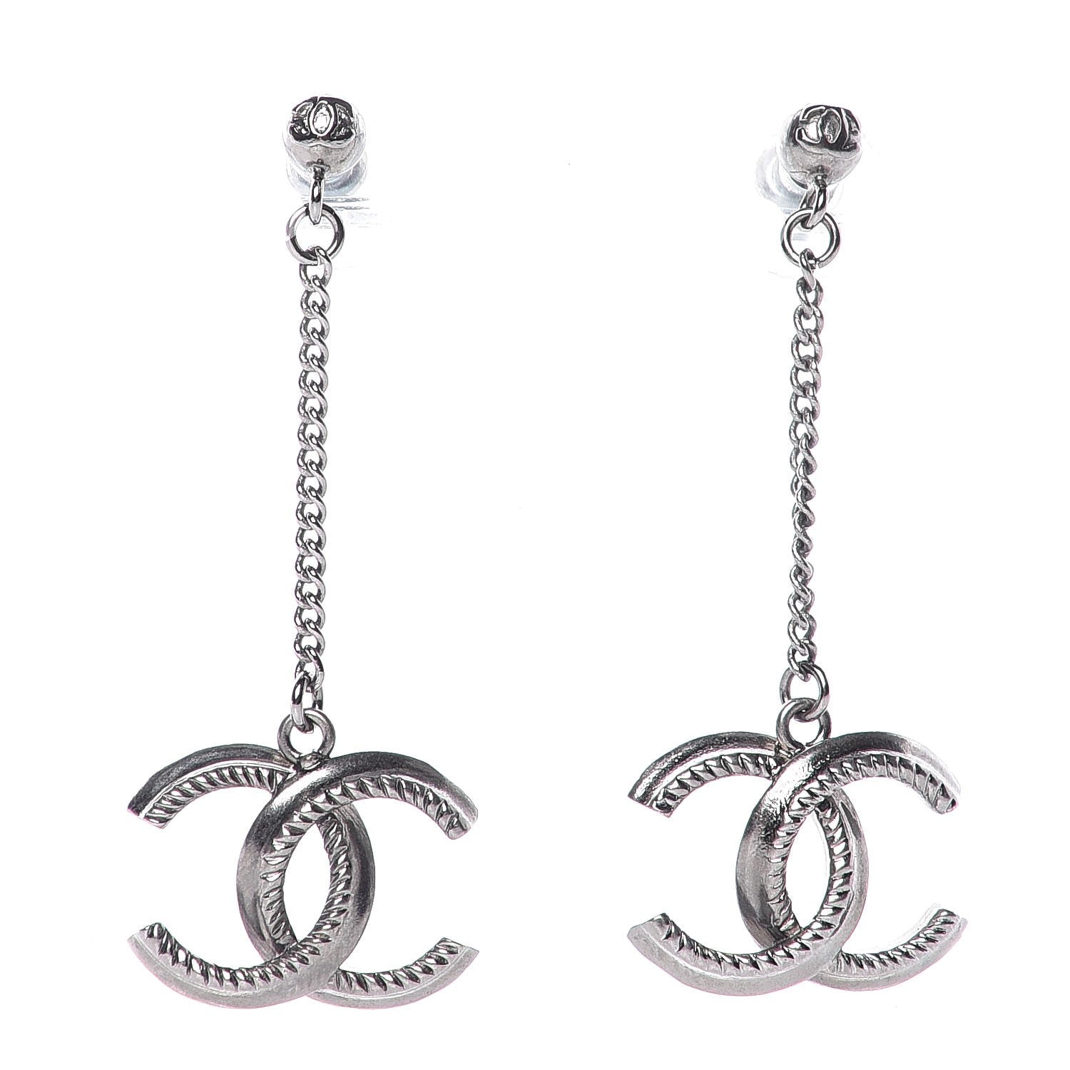 Chanel Ruthenium CC Drop Earrings 1 of 3