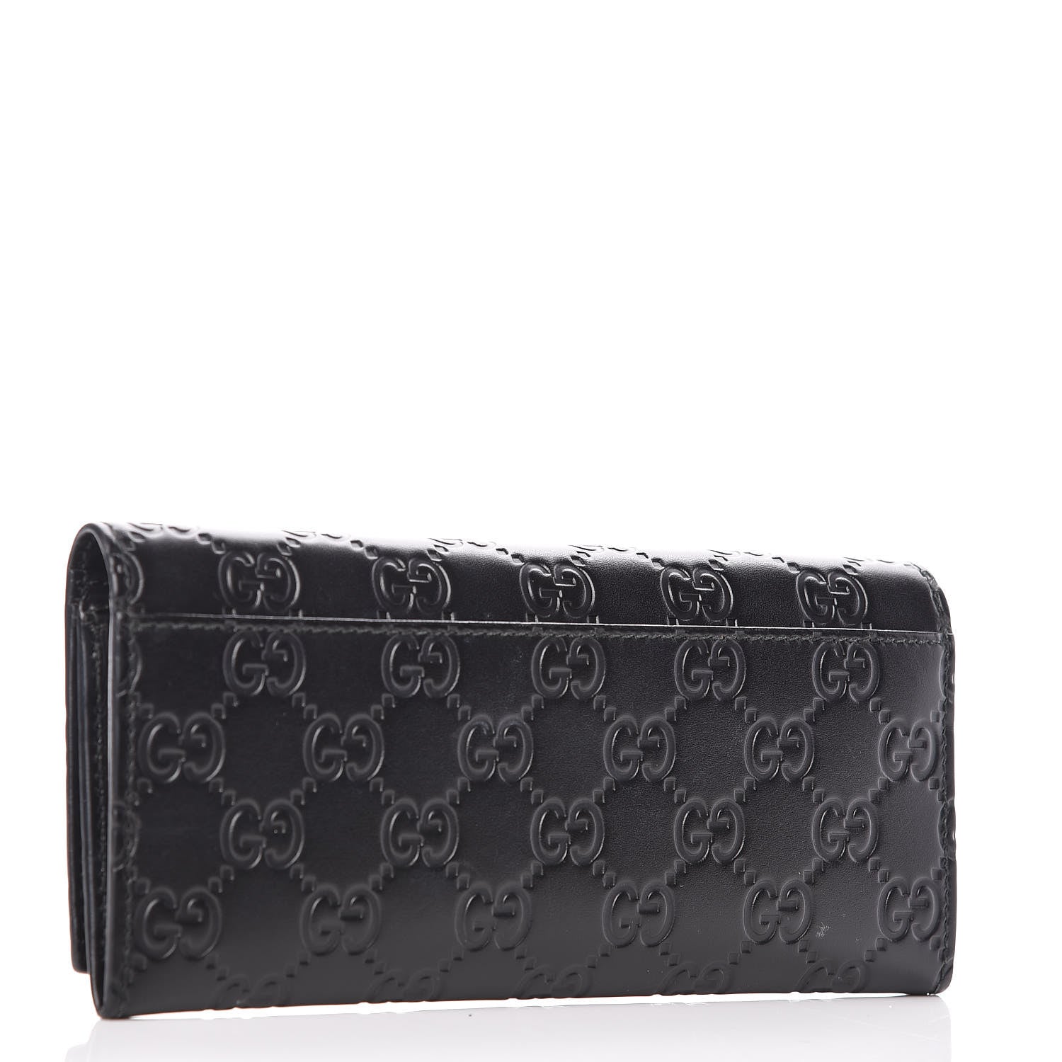 Gucci Guccissima Avel Continental Flap Wallet Black 3 of 9