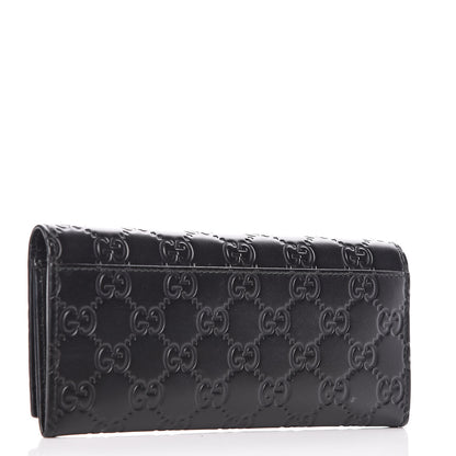 Gucci Guccissima Avel Continental Flap Wallet Black 3 of 9