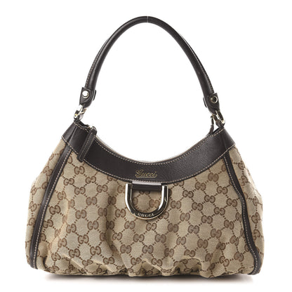 Gucci Monogram Medium D Gold Ring Hobo Dark Brown 1 of 10