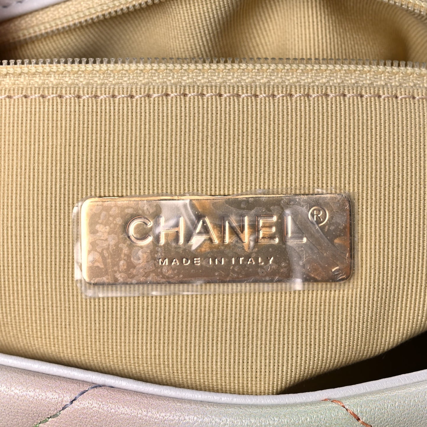 Printed Goatskin Quilted Medium Chanel 19 Flap White Multicolor