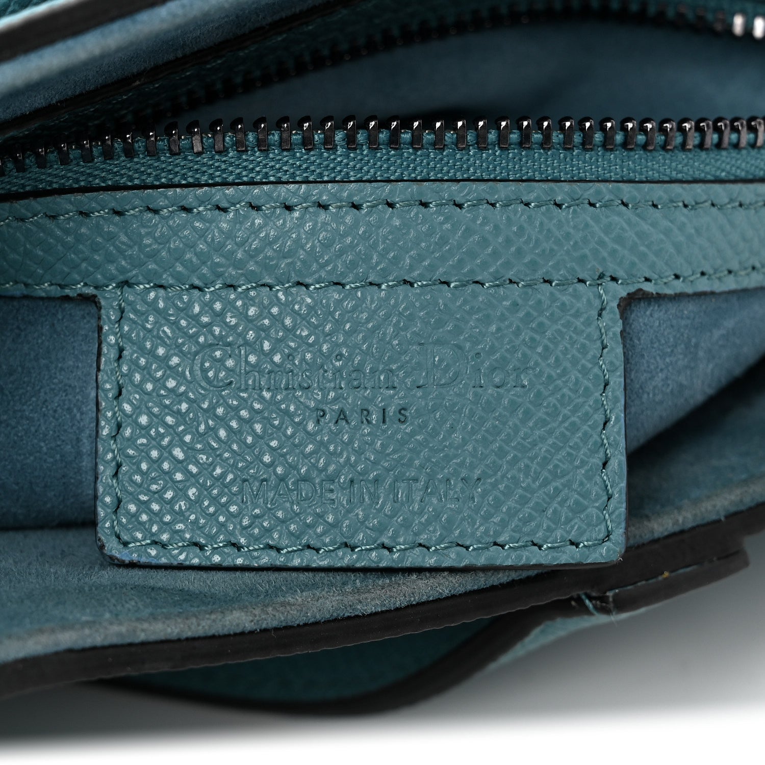 Christian Dior Grained Calfskin Saddle Bag Azure Blue 6 of 10