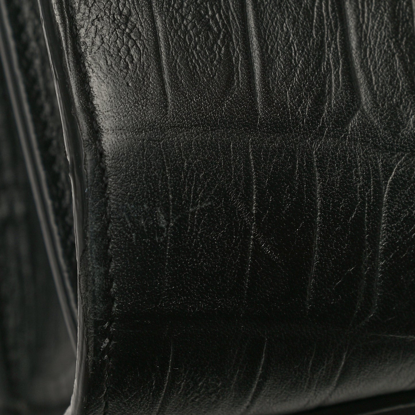 Calfskin Crocodile Embossed Large Sac De Jour Carryall Black