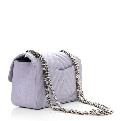 Chanel Aged Calfskin Chevron Quilted 2.55 Reissue Mini Flap Light Purple 3 of 13