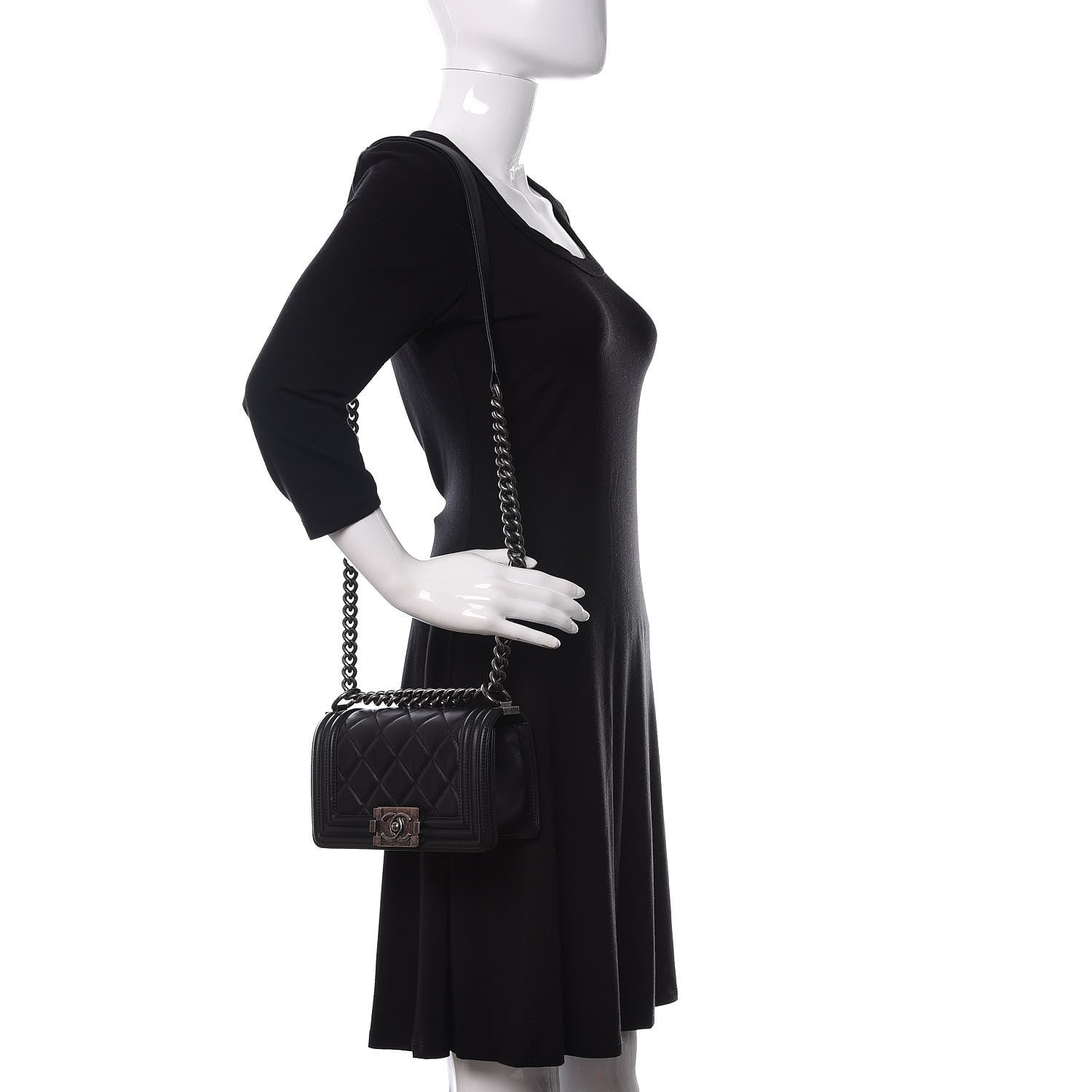 Chanel Calfskin Quilted Small Boy Flap Black 2 of 13