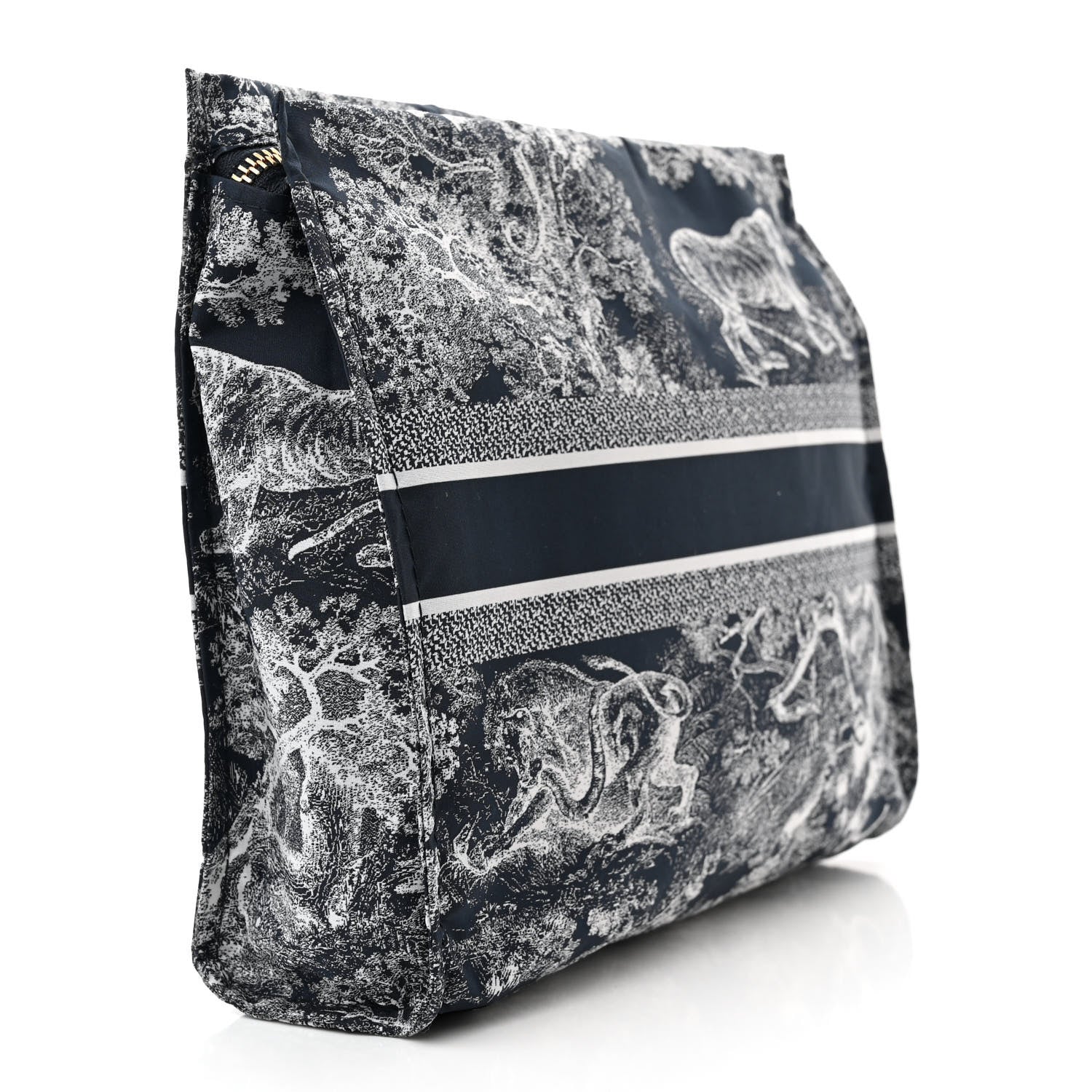 Christian Dior Embroidered Toile De Jouy Diortravel Zipped Pouch Blue 3 of 7