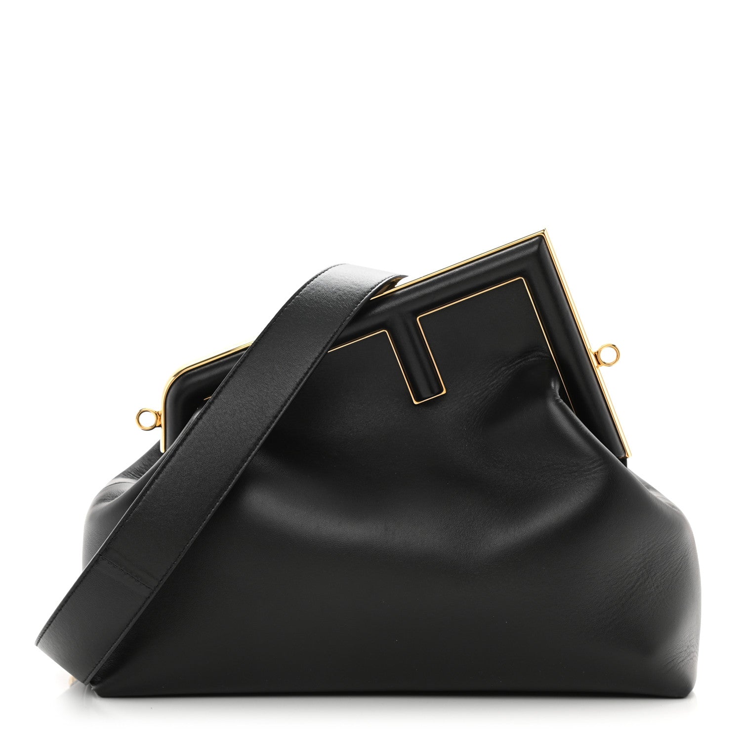 Fendi Shiny Nappa Medium Fendi First Black 1 of 9