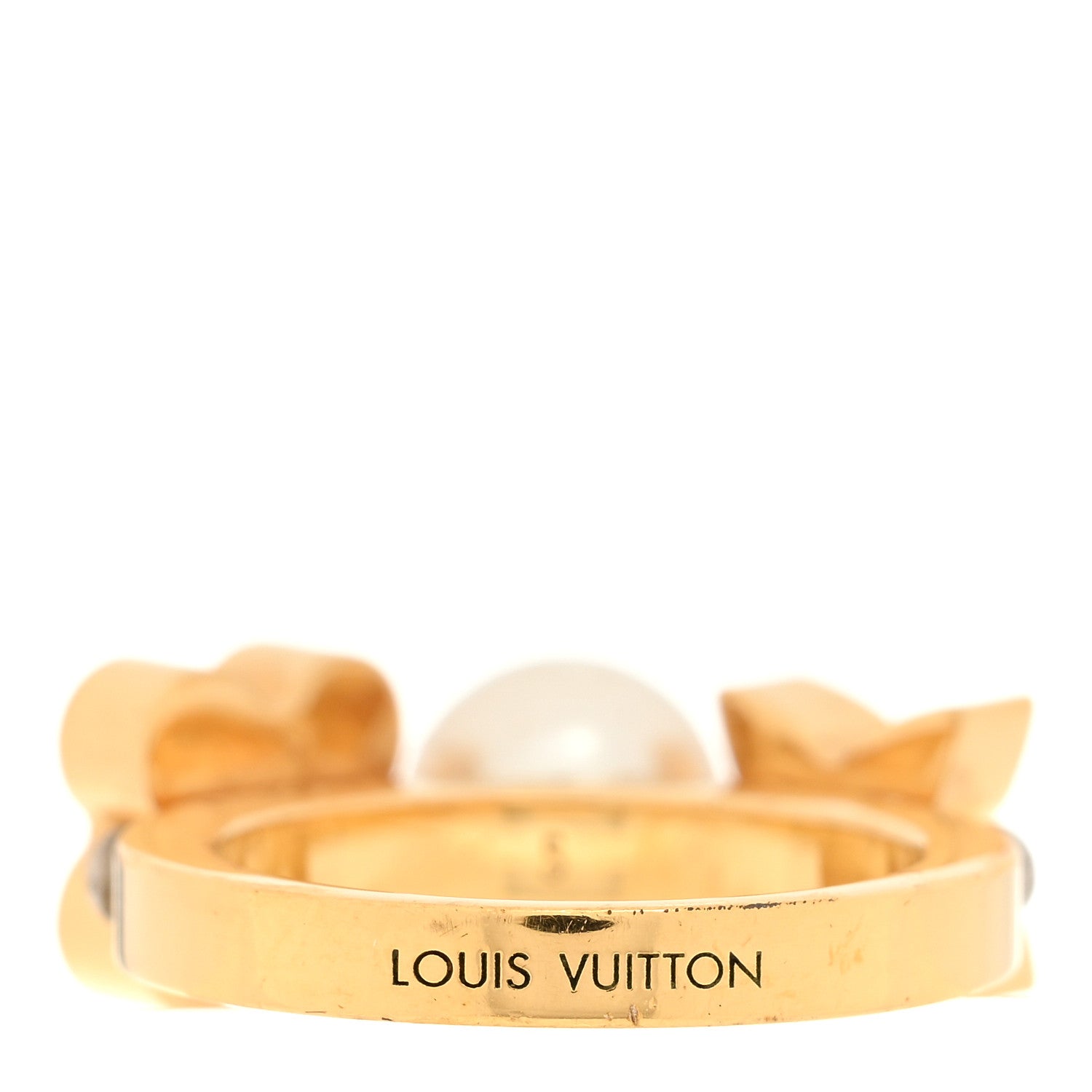Louis Vuitton Charmy Pearl Ring S 50 5.5 Gold 3 of 5
