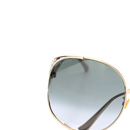 Gucci Metal Oversized Round Frame GG0225S Sunglasses Gold 5 of 8