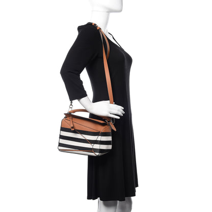 Loewe Calfskin Marine Stripe Small Puzzle Bag Tan 2 of 9