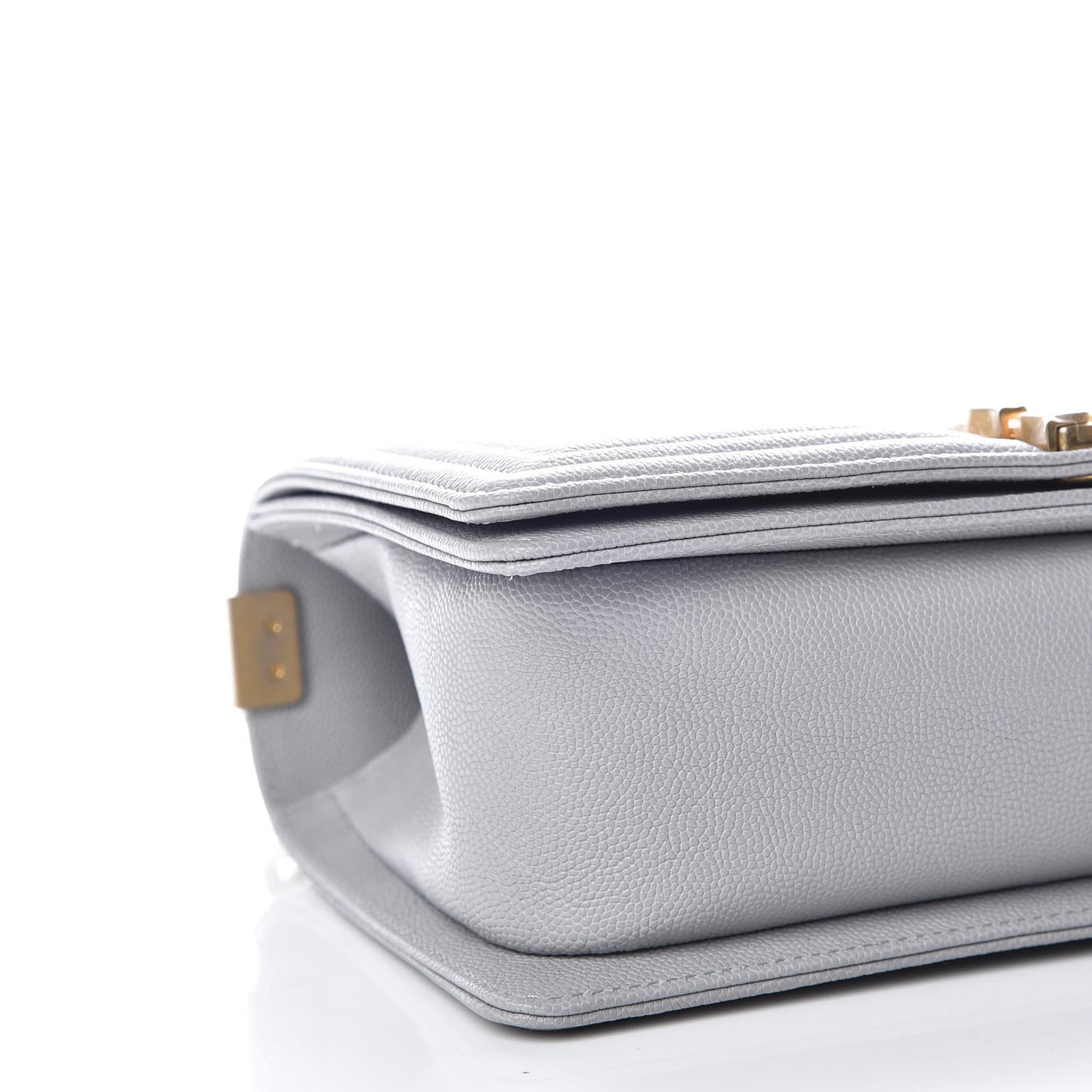 Caviar Quilted Medium Boy Flap Grey