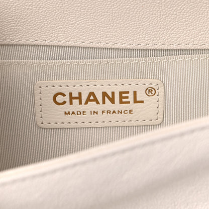 Chanel Caviar Quilted Small Boy Flap White 6 of 9