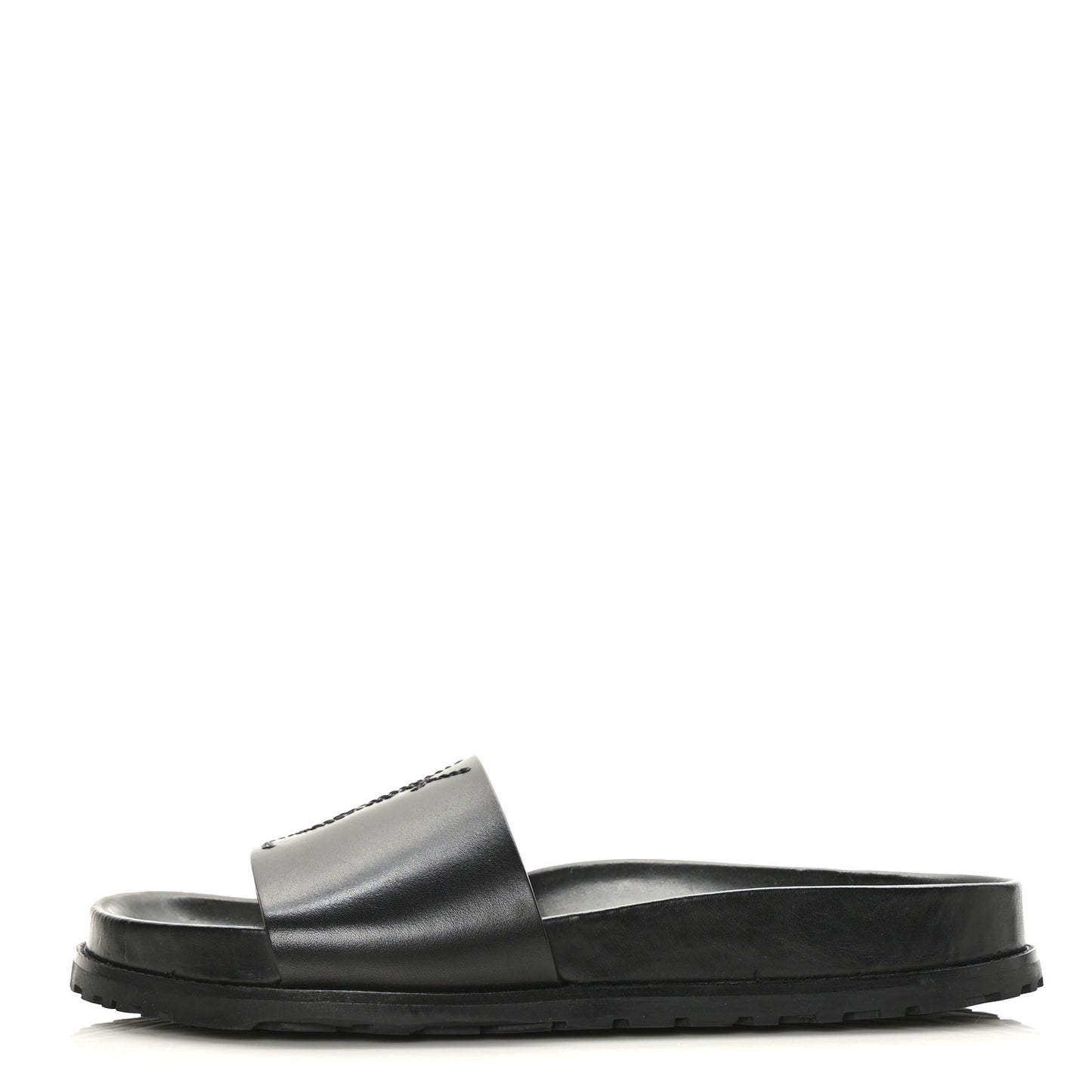 Calfskin Monogram Jimmy Joan Slide Sandals 37 Black