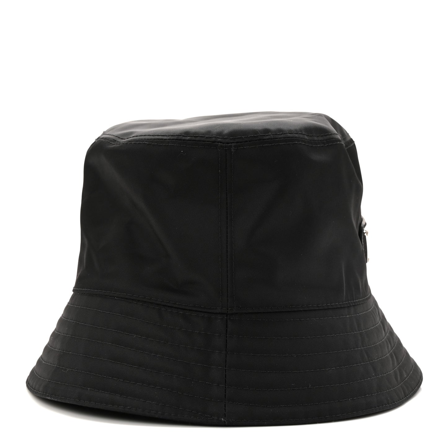 Re-Nylon Metal Triangle Logo Womens Bucket Hat M Black