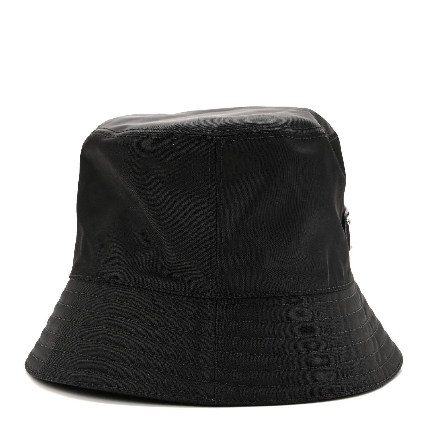 Prada Re-Nylon Metal Triangle Logo Womens Bucket Hat M Black 6 of 8