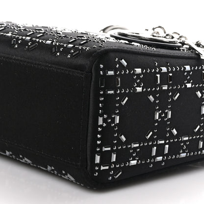 Christian Dior Satin Crystal Cannage Mini Lady Dior Black 8 of 9
