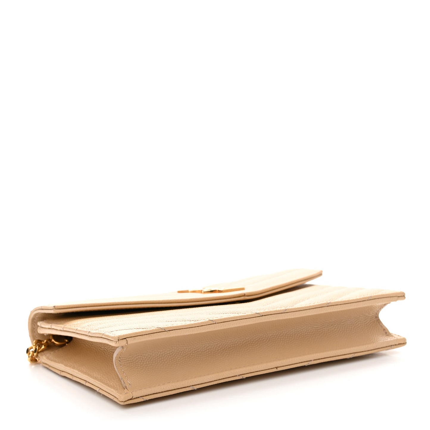 Grain De Poudre Matelasse Chevron Monogram Envelope Chain Wallet Nude Powder