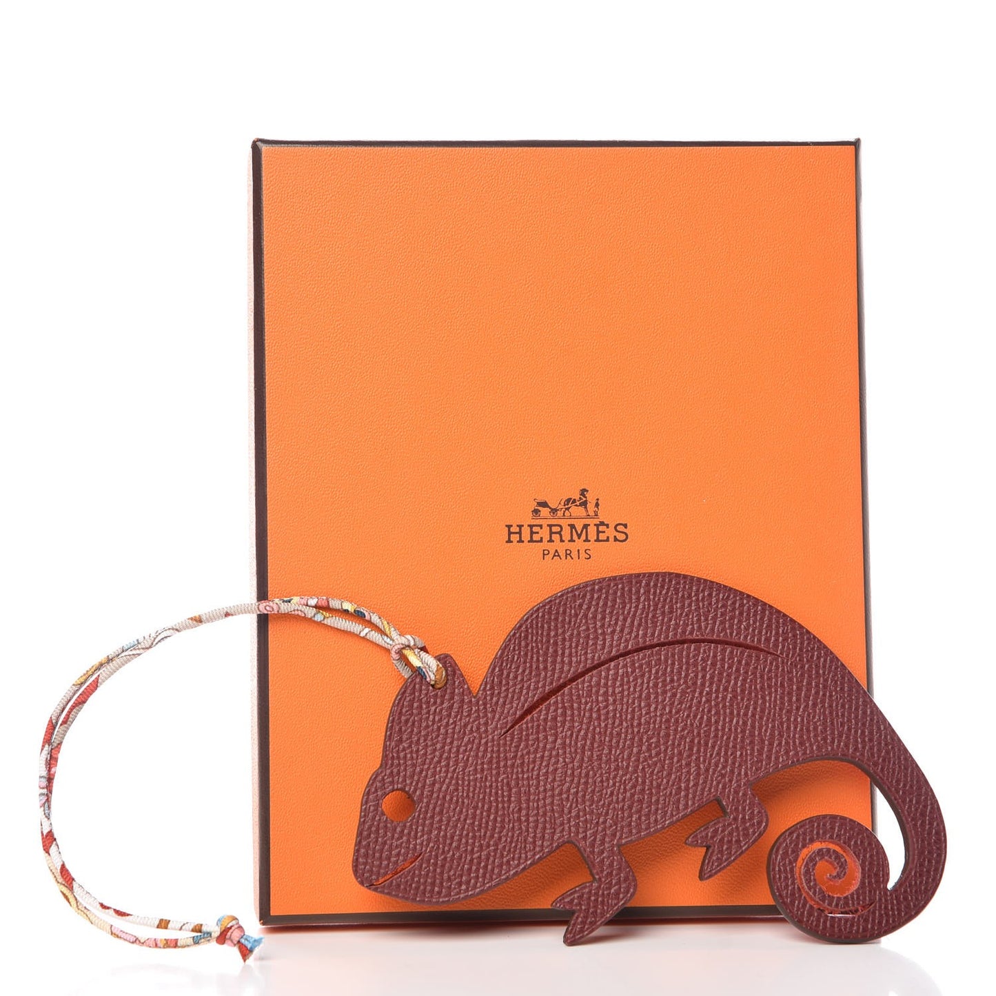 Togo Epsom Petit H Chameleon Bag Charm Bordeaux