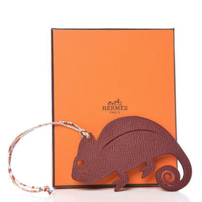 Hermes Togo Epsom Petit H Chameleon Bag Charm Bordeaux 4 of 4