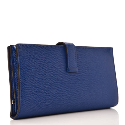 Hermes Epsom Bearn Gusset Wallet Bleu Electrique 3 of 10