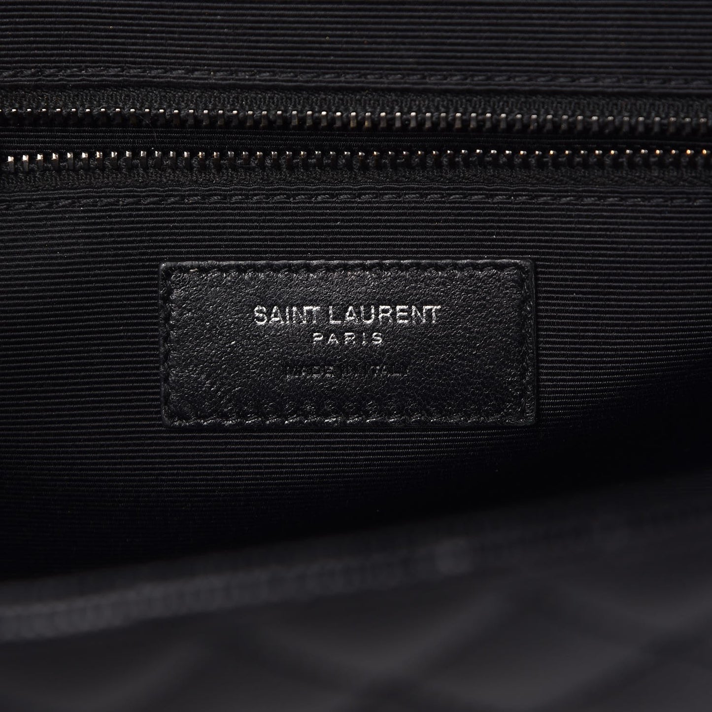 Grain De Poudre Textured Mixed Matelasse Large Triquilt Monogram Monochrome Satchel Black