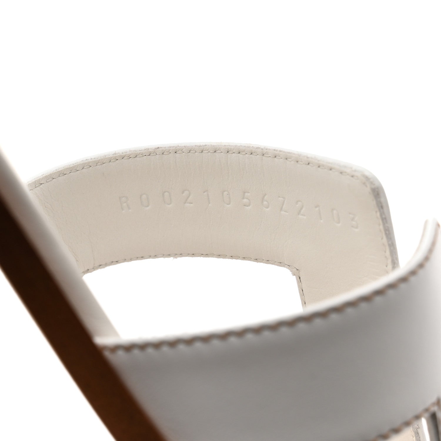 Hermes Box Calfskin Oran Sandals 37.5 White 6 of 9