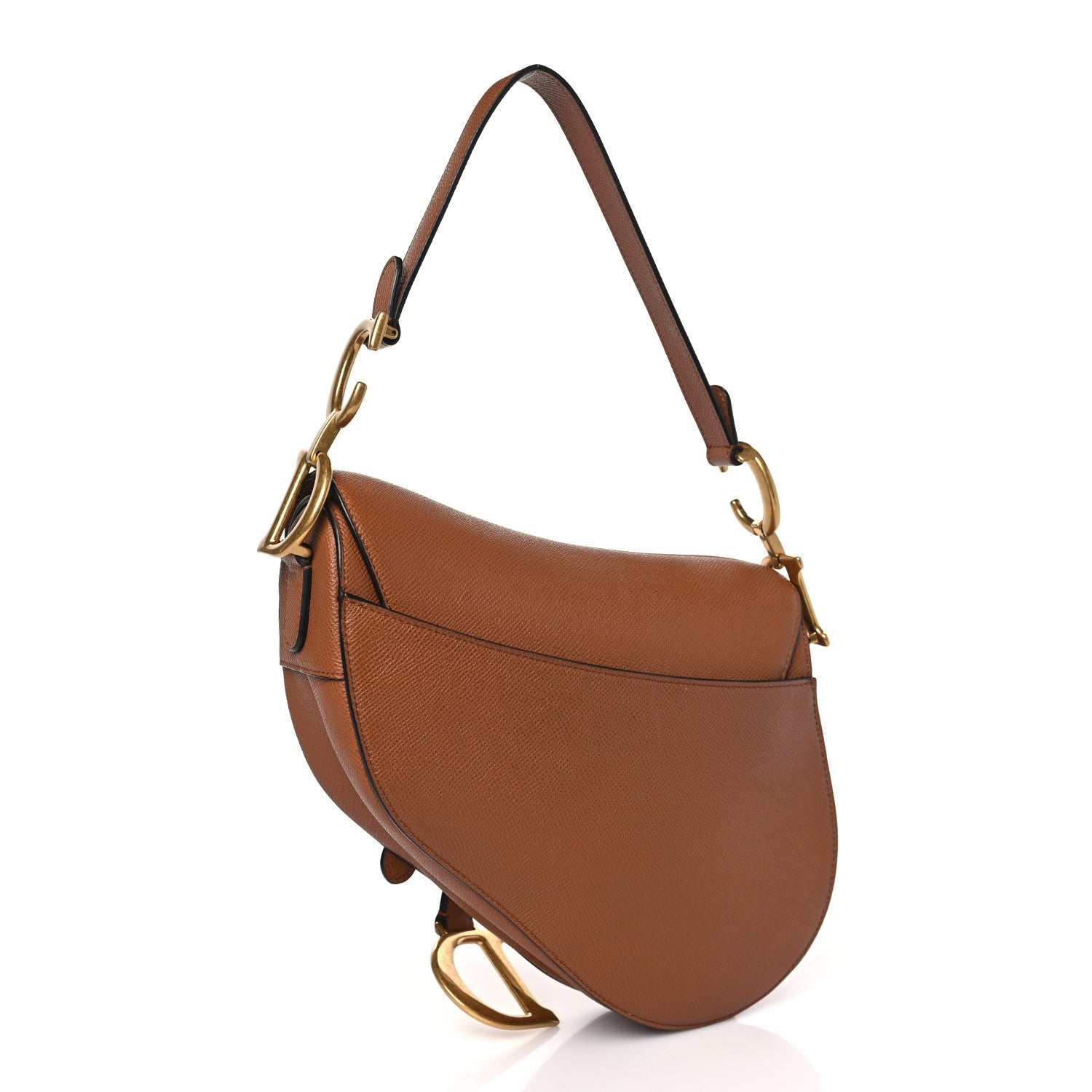 Christian Dior Grained Calfskin Saddle Bag Camello 3 of 8