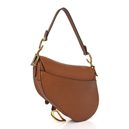 Christian Dior Grained Calfskin Saddle Bag Camello 3 of 8