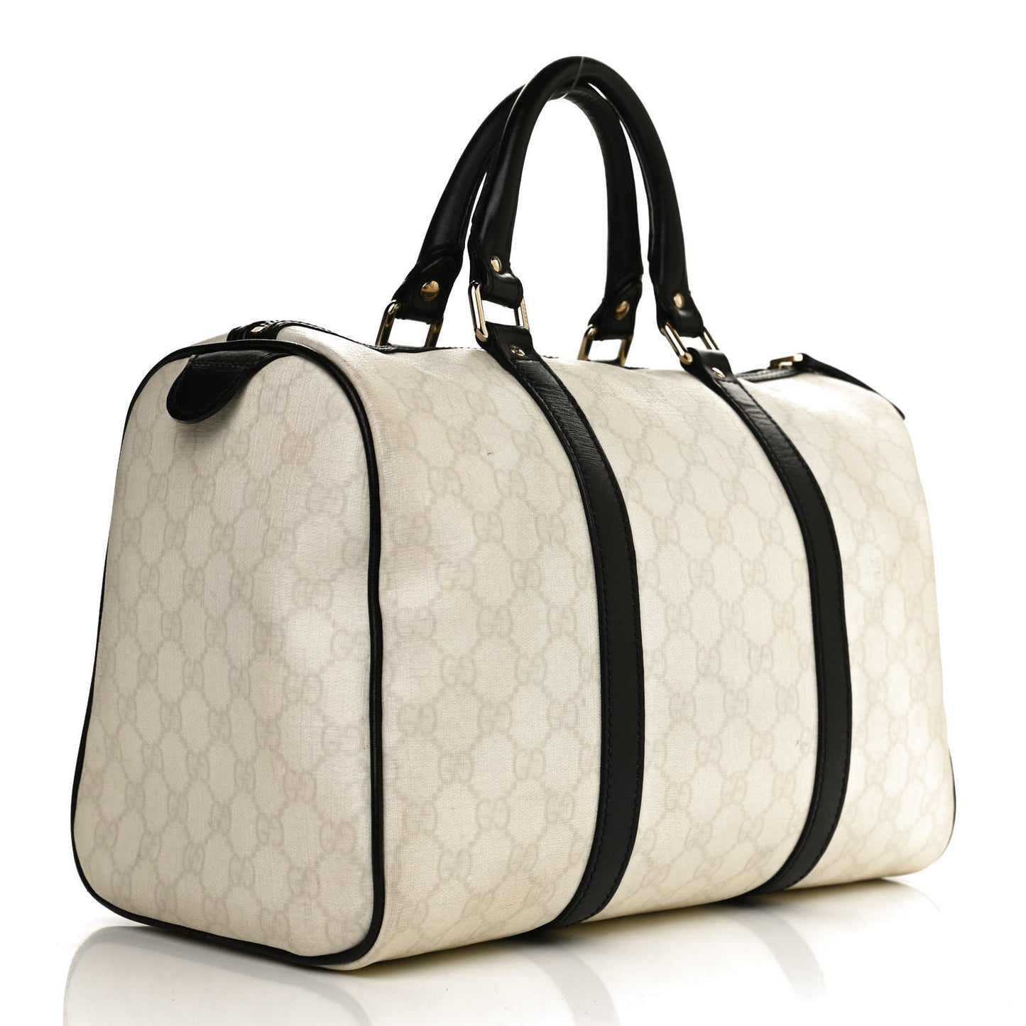 GG Plus Monogram Medium Joy Boston White Black