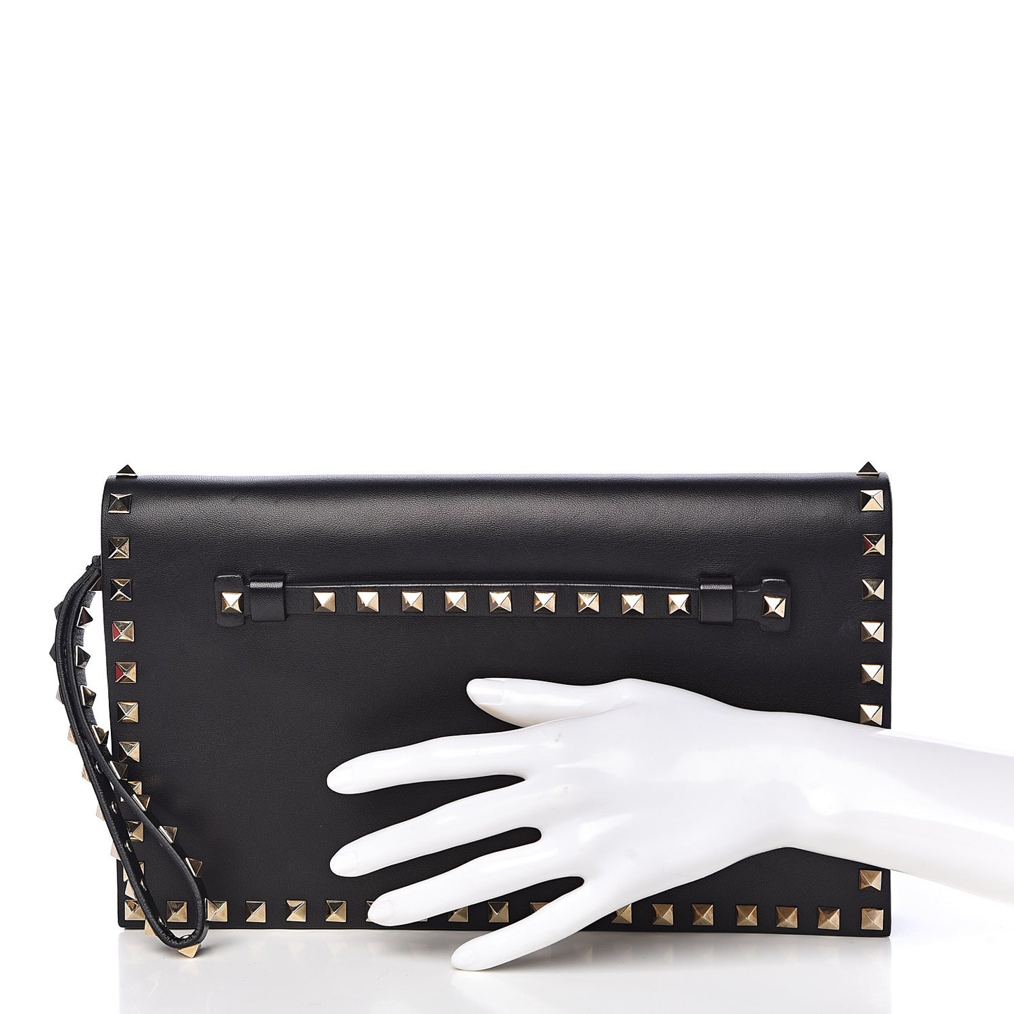 Nappa Rockstud Wristlet Clutch Black