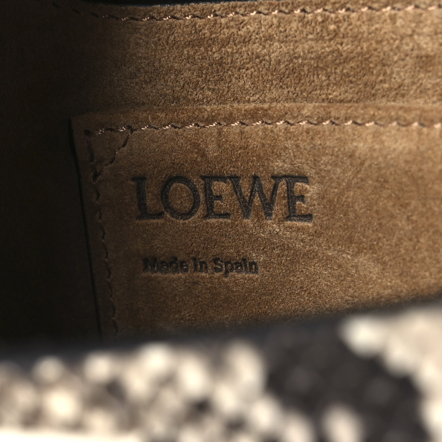 Loewe Snakeskin Calfskin Whipstitch Small Gate Crossbody Bag Ivory 6 of 12