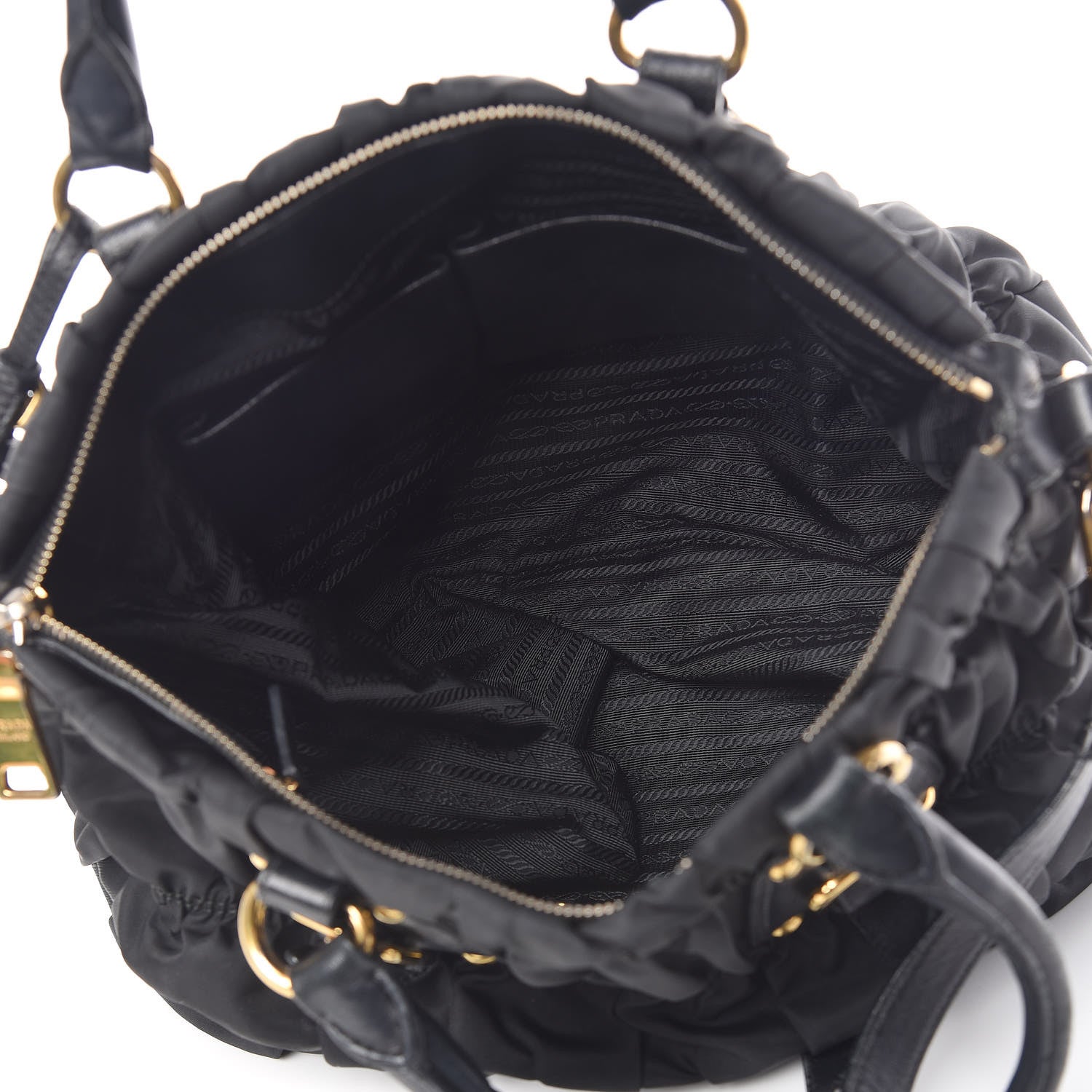 Prada Tessuto Nylon Gaufre Tote Black 5 of 28
