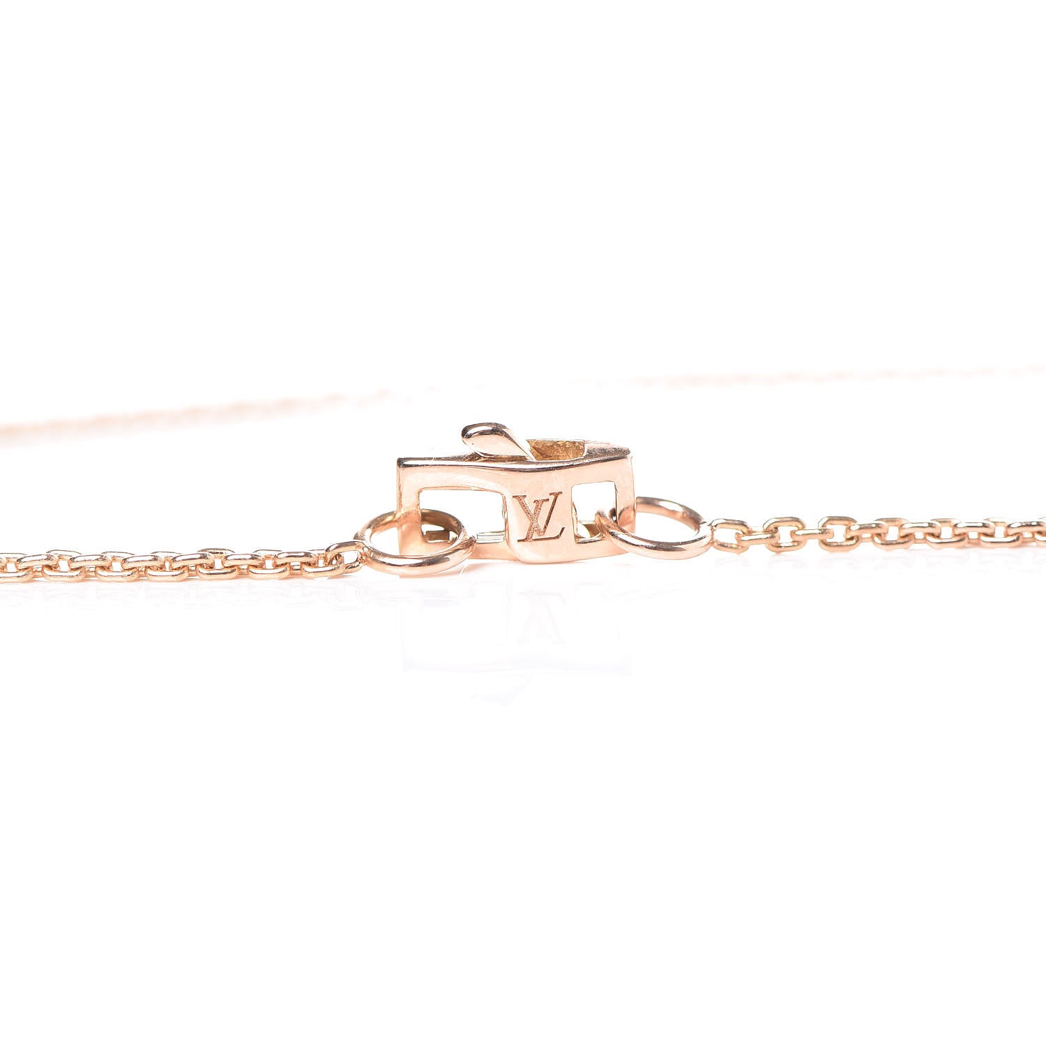 Louis Vuitton 18K Pink Gold Lockit Key Pendant Necklace 5 of 7