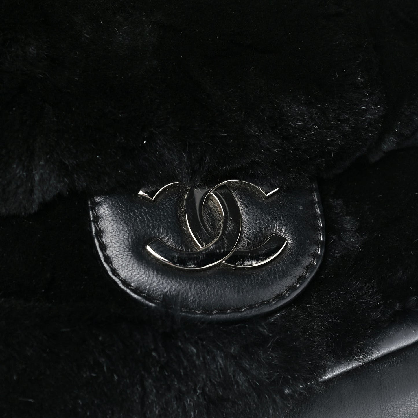 Rabbit Fur Flap Black
