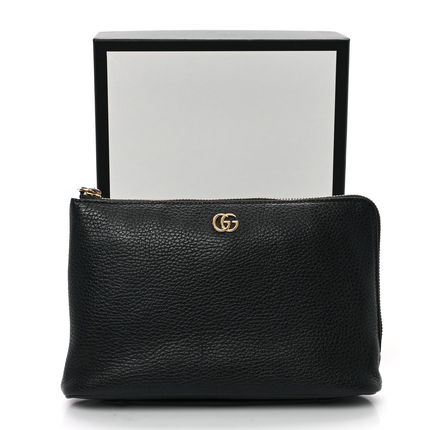 Calfskin GG Marmont Zip Pouch Black