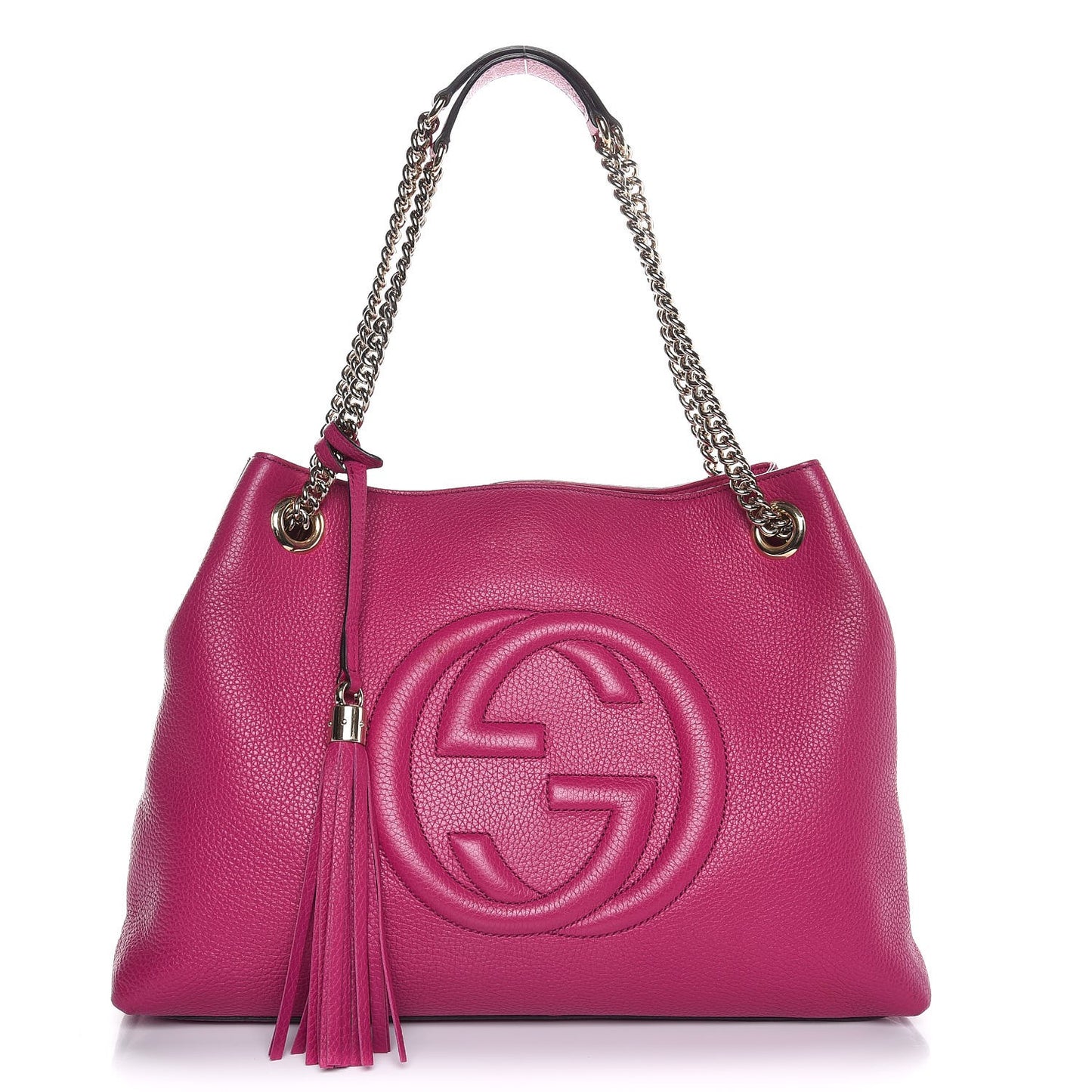 Cellarius Calfskin Medium Soho Chain Shoulder Bag Bright Bouganville