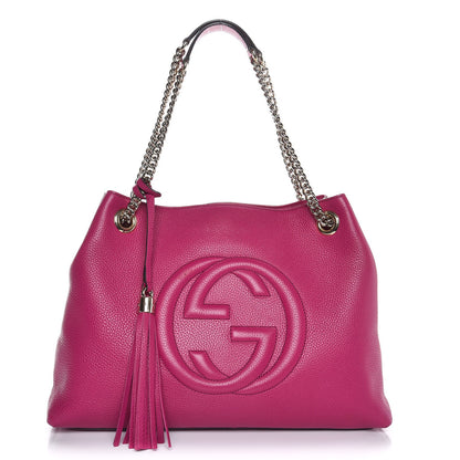Gucci Cellarius Calfskin Medium Soho Chain Shoulder Bag Bright Bouganville 1 of 8
