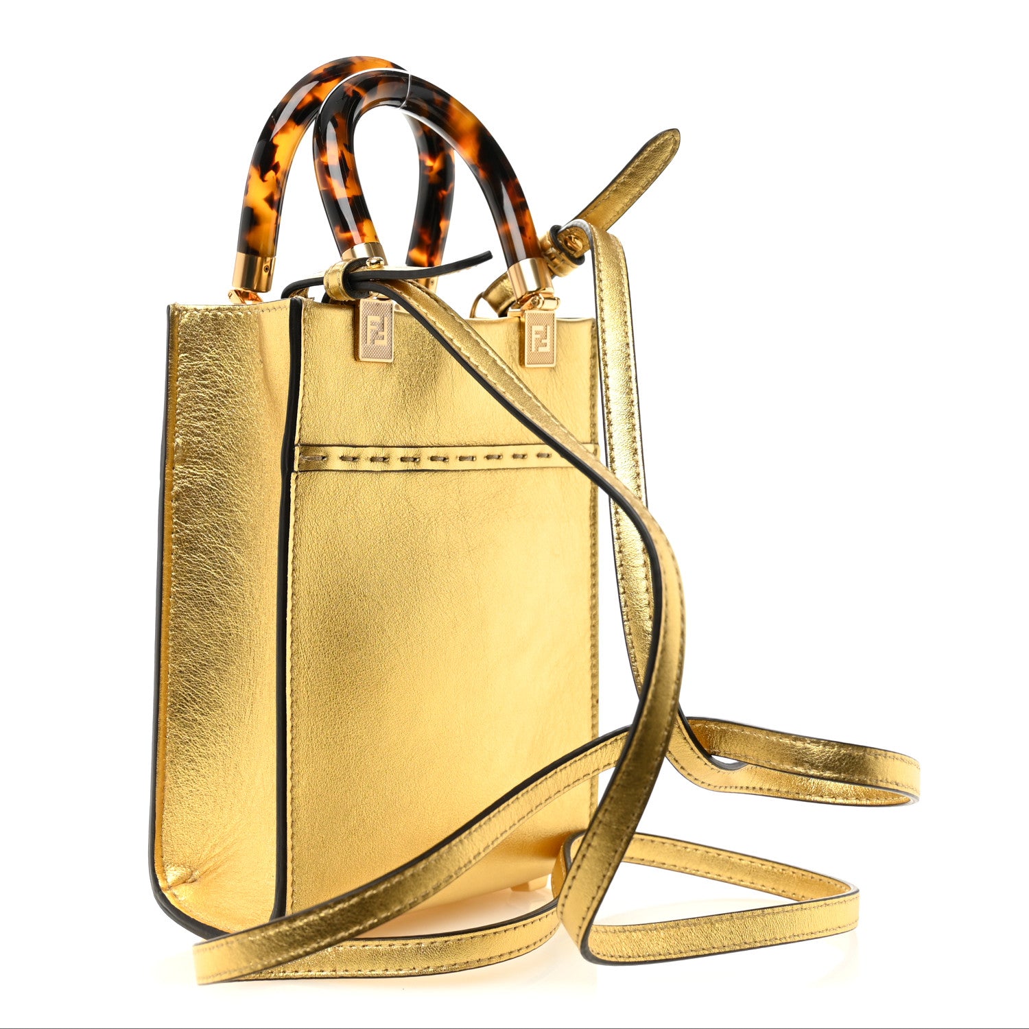 Fendi Vitello Catalan Mirror Plexiglass Mini Fendi Sunshine