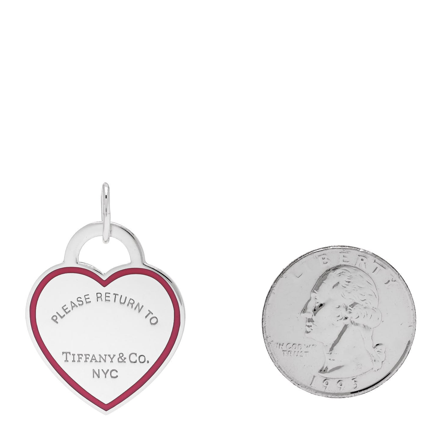 Sterling Silver Enamel Return to Tiffany Heart Tag Charm Pink