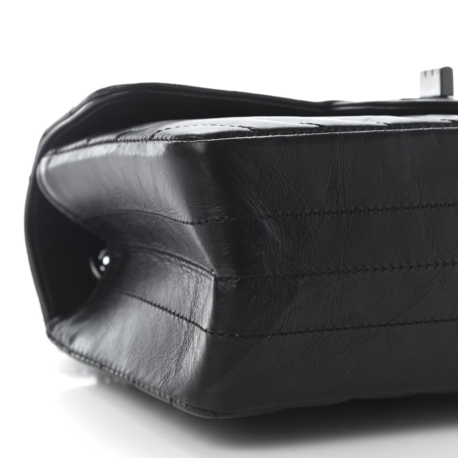 Chanel Aged Calfskin Chevron Quilted 2.55 Reissue Mini Flap So Black 8 of 9