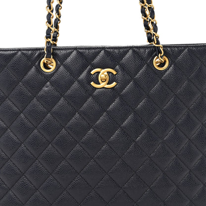 Chanel Caviar Quilted Large CC Shopping Tote Navy 8 of 12