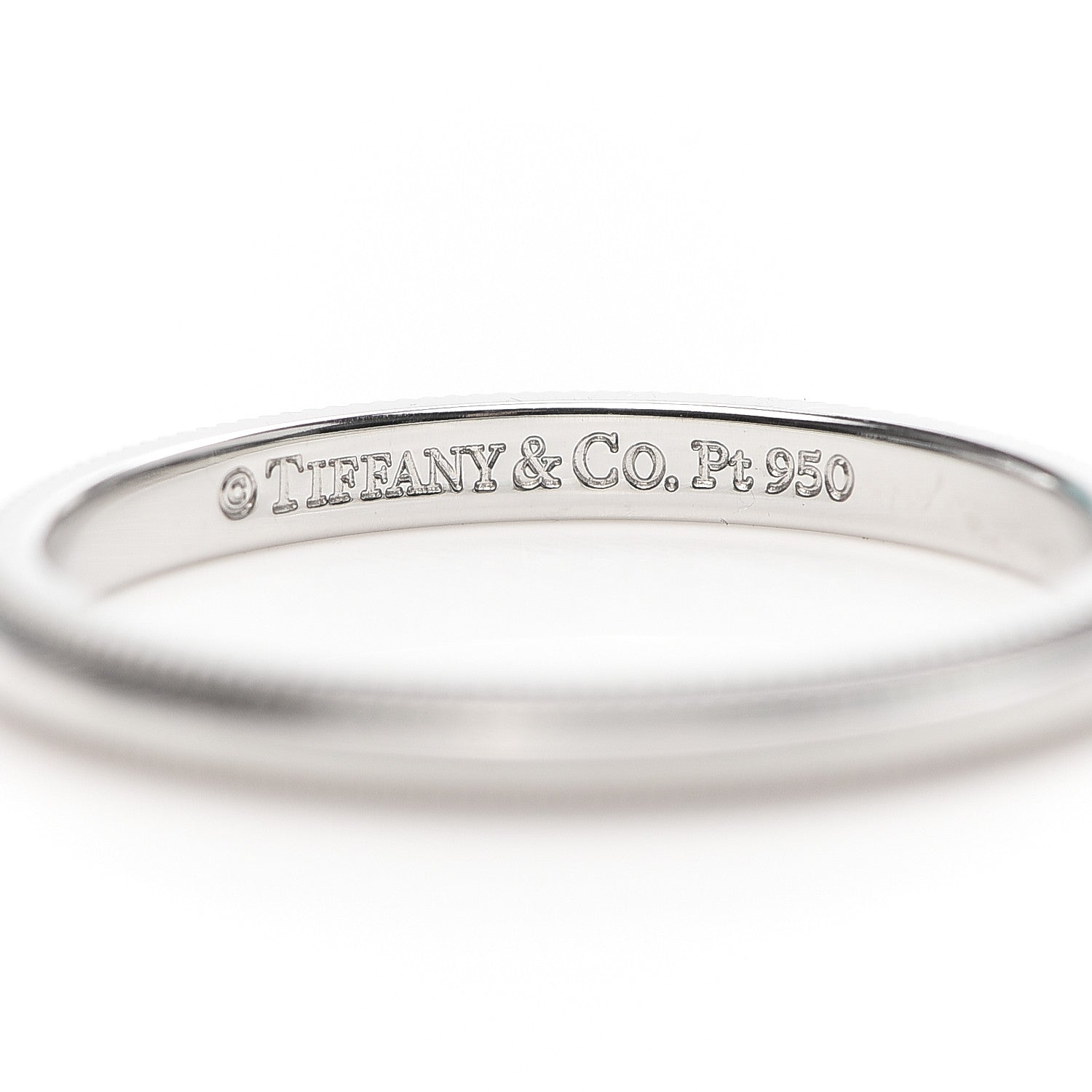 Tiffany Platinum 2mm Milgrain Wedding Band Ring 53 6.25 4 of 5