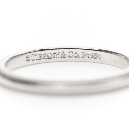 Tiffany Platinum 2mm Milgrain Wedding Band Ring 53 6.25 4 of 5