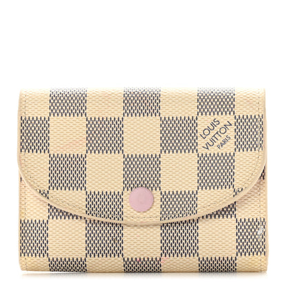 Louis Vuitton Damier Azur Rosalie Coin Purse Rose Ballerine 1 of 8