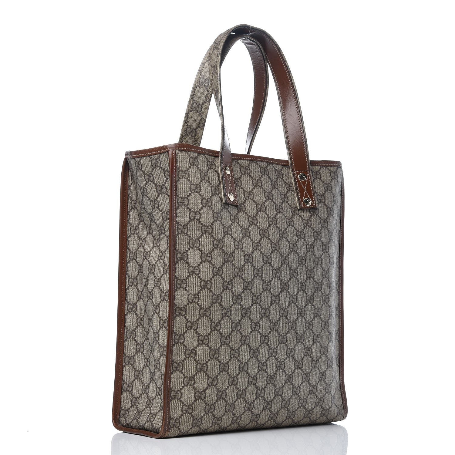 Gucci GG Plus Monogram Small Signature Web Loop Vertical Tote Light Brown 3 of 16
