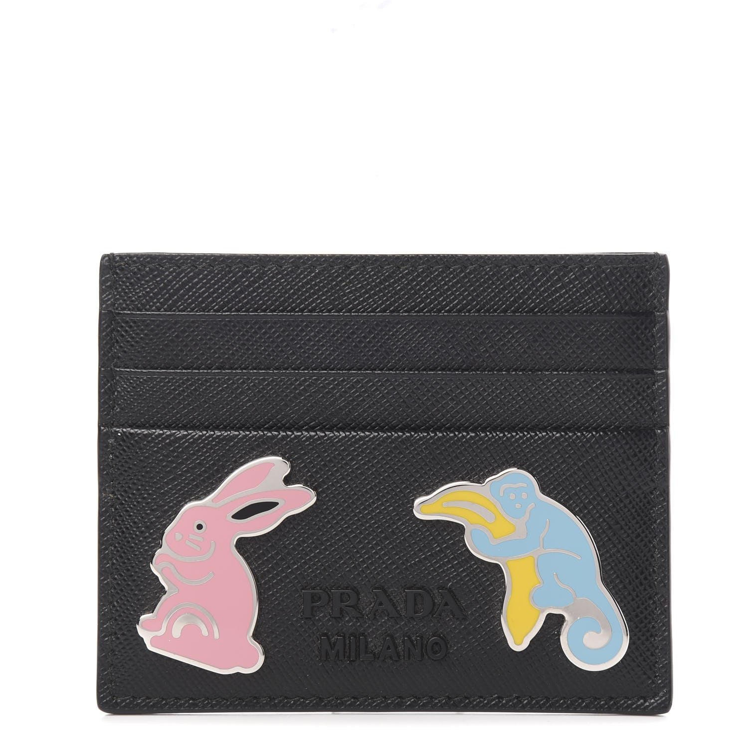 Prada Saffiano Smalto Card Holder Black 1 of 7