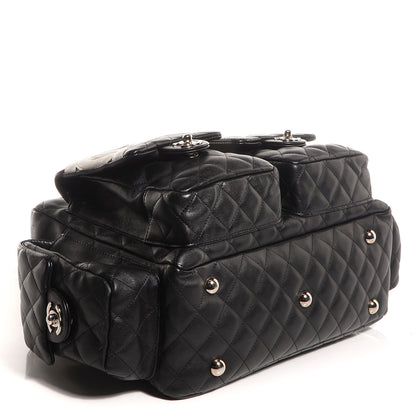 Chanel Calfskin Quilted Large Cambon Multipocket Reporter Black White 4 of 7