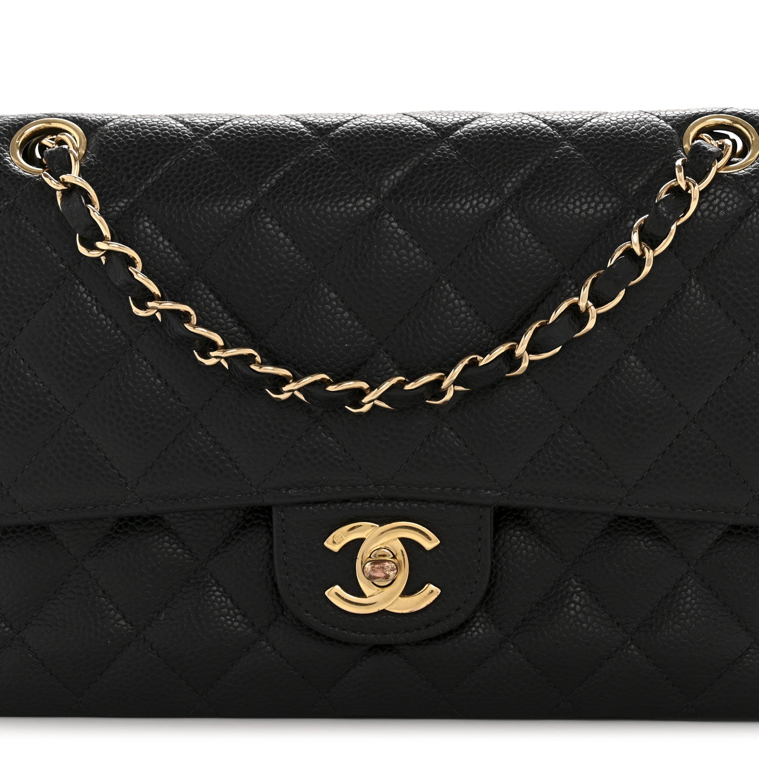 Chanel Caviar Quilted Medium Double Flap Black 8 of 14