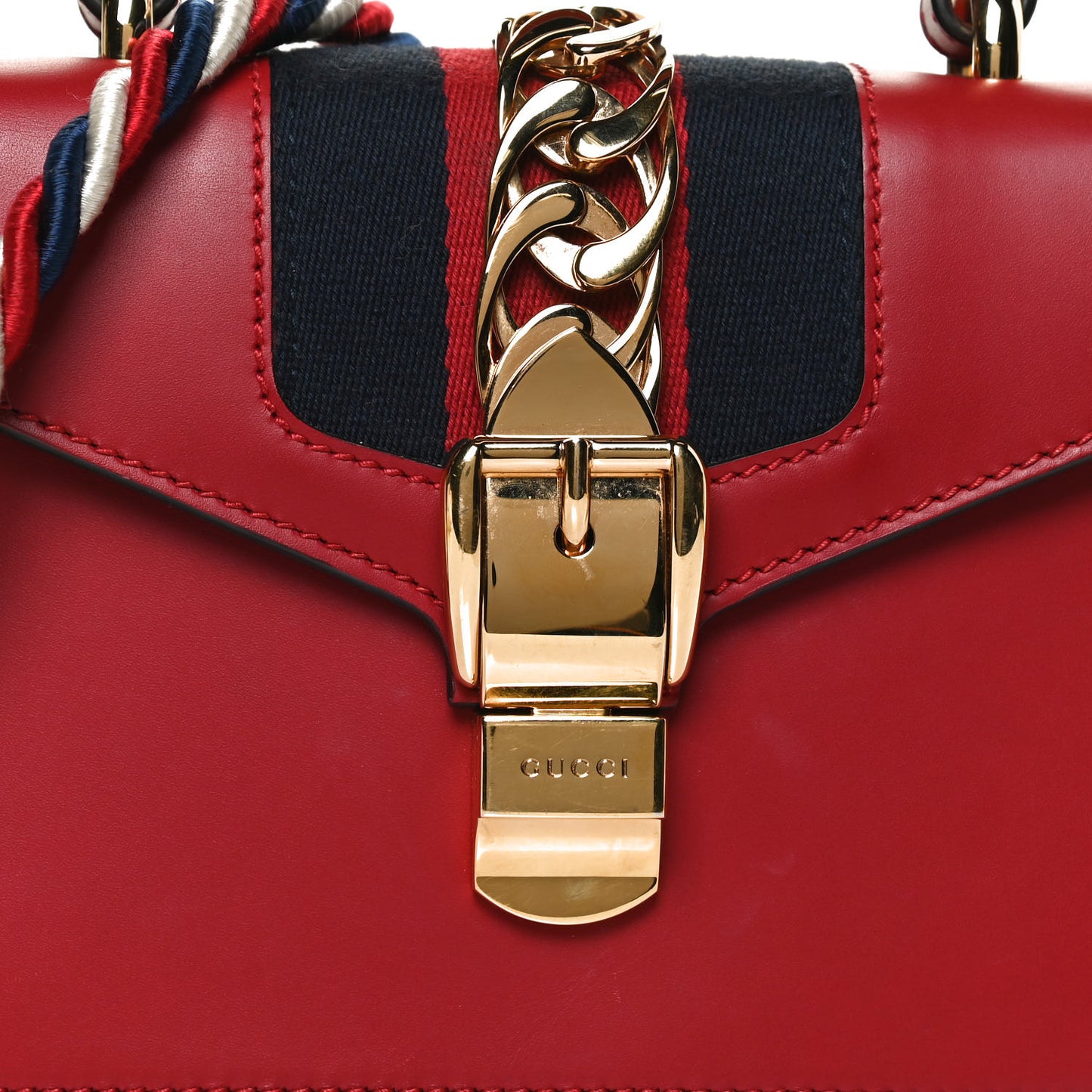 Calfskin Mini Sylvie Top Handle Bag Hibiscus Red