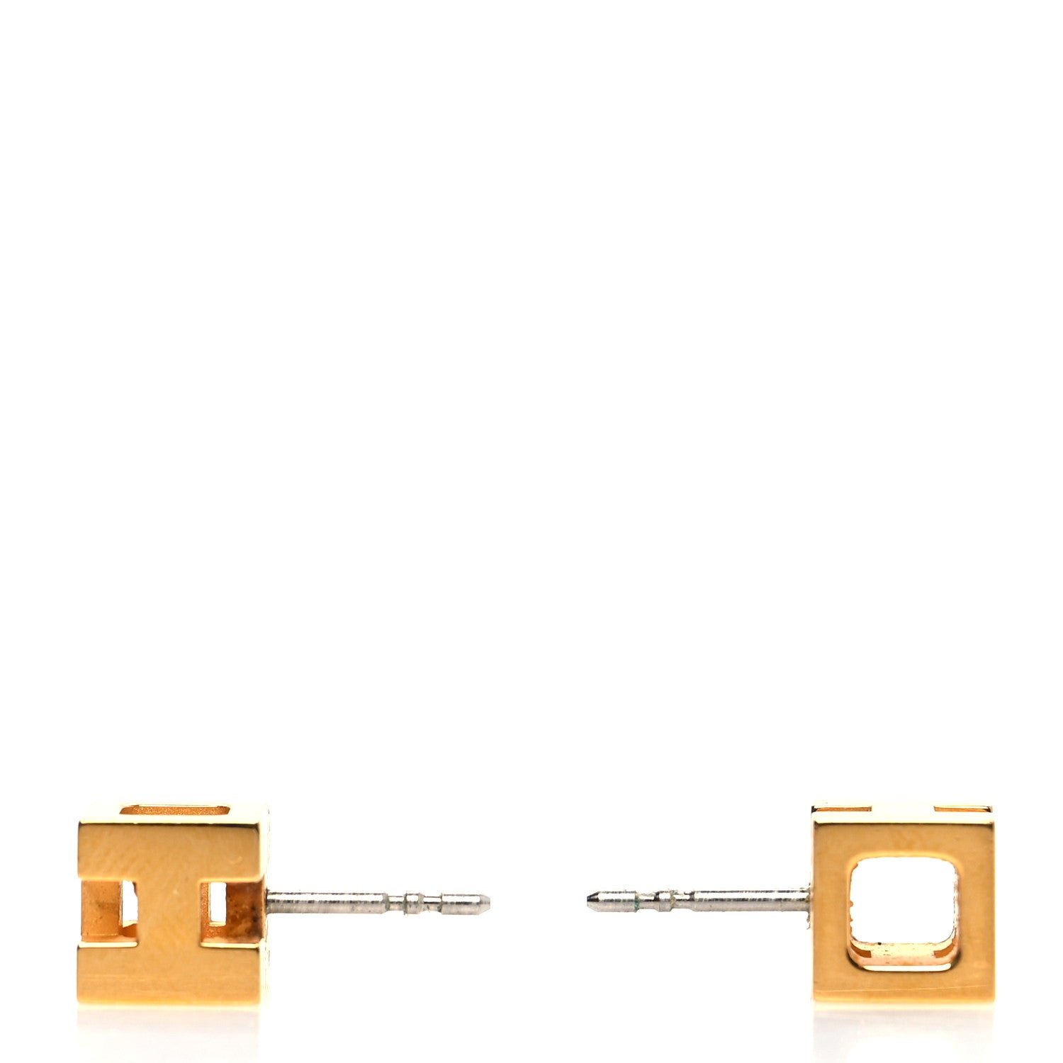 Hermes Gold Plated Cage d'H Earrings 3 of 4